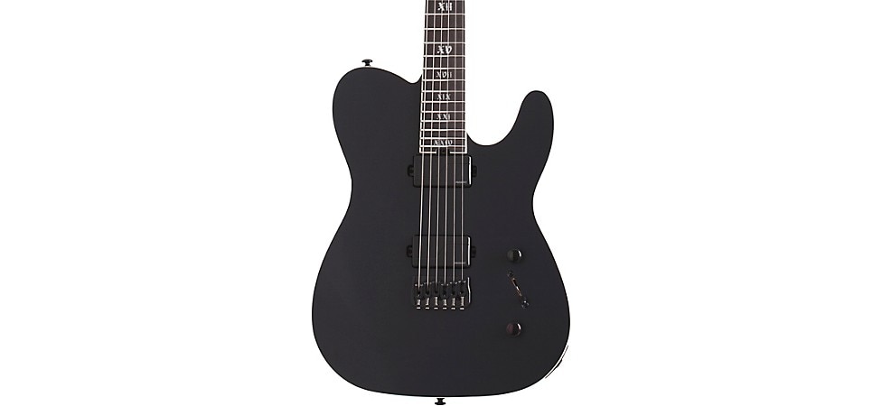 Schecter Guitar Research PT SLS Evil Twin Electric Guitar in Satin Black