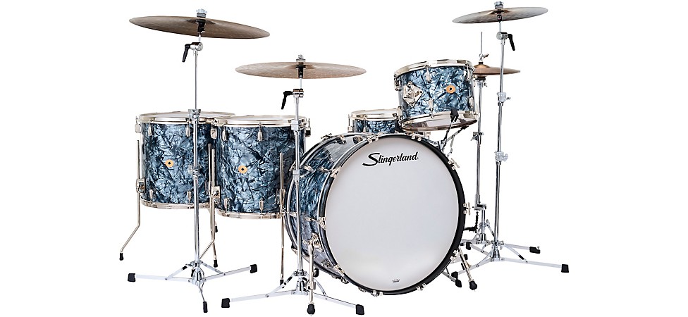 Slingerland Radio King 5-Piece Shell Pack with 24" Bass Drum in Black Diamond Pearl