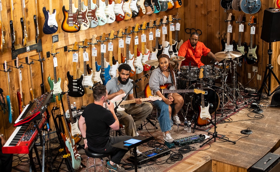 Steve from Guitar Center Interviewing "Freaky" Rob Gueringer and Ari O'Neal at Guitar Center Hollywood