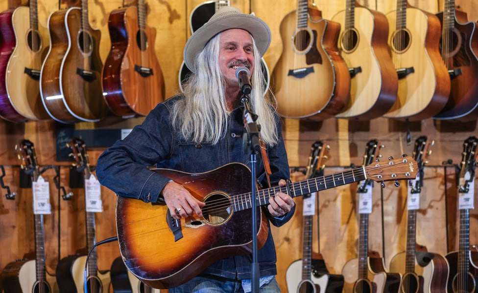 Steve Poltz On-stage at Guitar Center Hollywood Playing His Taylor "Smoky Joe"