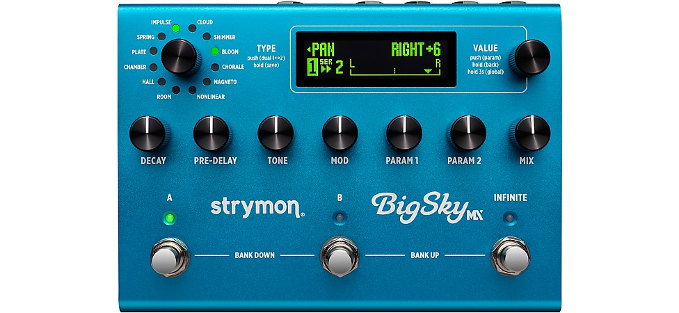 Strymon BigSky MX Reverb Workstation Effects Pedal Blue