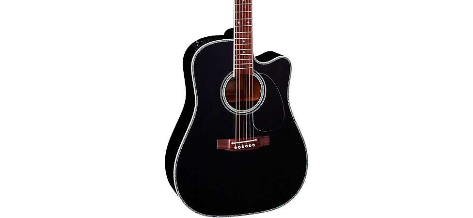 Takamine EF341DX Dreadnought Cutaway Acoustic-Electric Guitar in Black