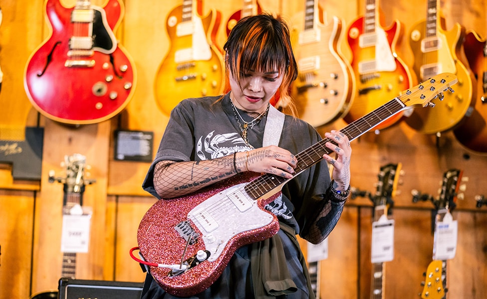 Yvette Young Playing On-stage at Guitar Center Hollywood