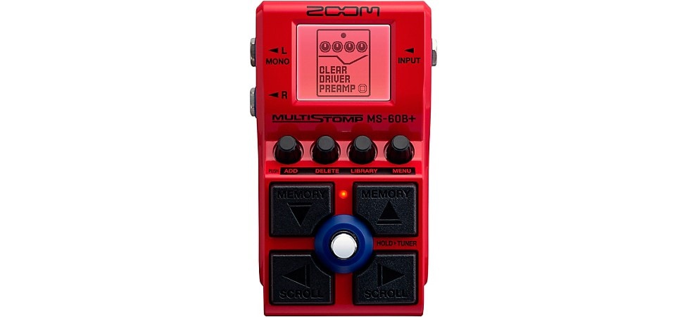 Zoom MS-60B+ MultiStomp Bass Effects Pedal in Red