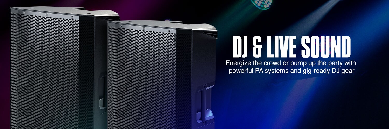 DJ and live sound. Energize the crowd or pump up the party with powerful PA systems and gig ready DJ gear.