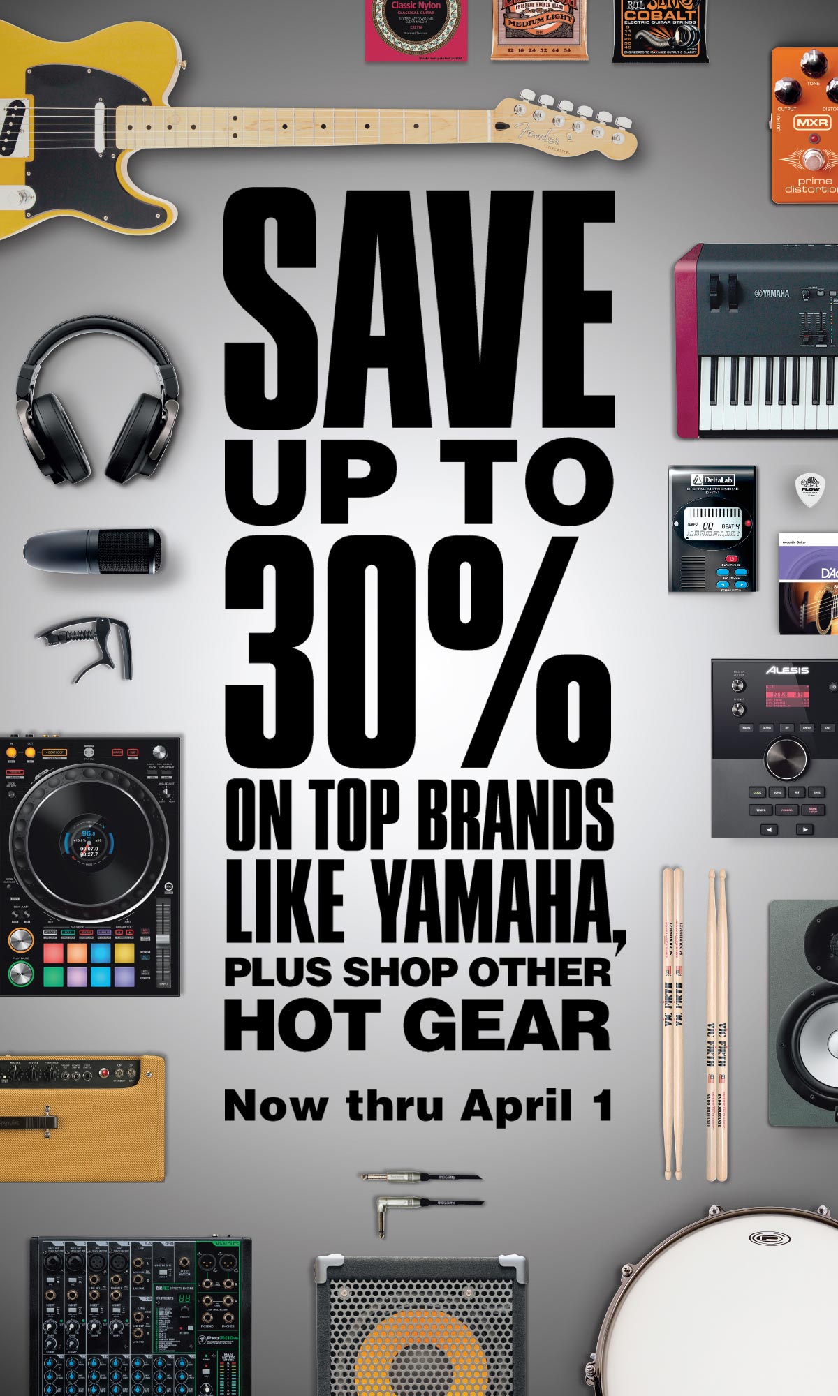 Save up to 30% on top brands like YAMAHA, plus shop other hot gear, Now thru April 1.