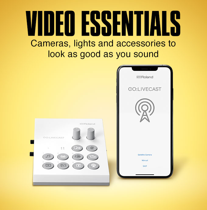 Video essentials. Cameras, lights and accessories to look as good as you should.