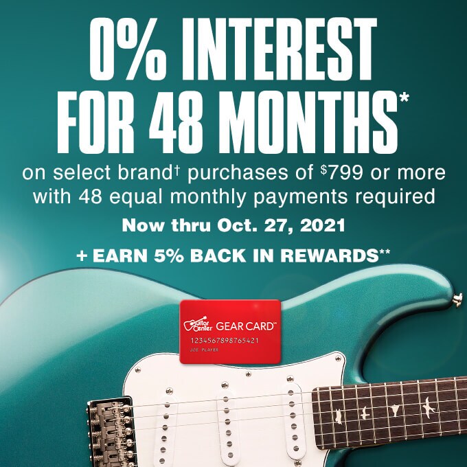 0 interest for 48 months on select brand purchases of $799 or more with 48 equal monthly payments required. Now thru October 27, 2021. Earn 5% back in rewards.