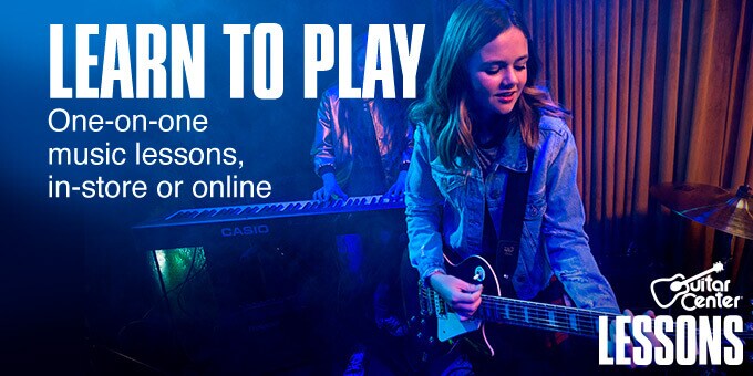 Learn to play. One on one music lessons in store or online.