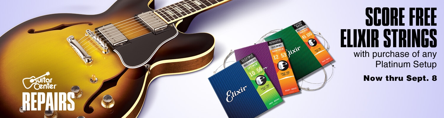 Scpre Free Elixir Strings with purchase of any Platinum Setup. Now thru September 8.