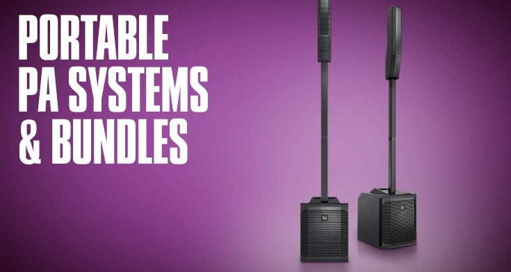 Portable PA systems and bundles.