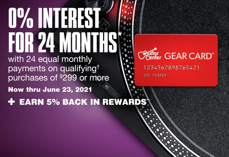 0 % interest for 24 months with 24 equal monthly payments. on qualifying purchase of 299 dollars or more. Now thru May 23. Plus earn 5 percent back in rewards.