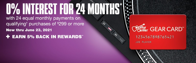 0 % interest for 24 months with 24 equal monthly payments. on qualifying purchase of 299 dollars or more. Now thru May 23. Plus earn 5 percent back in rewards.