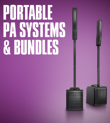 Portable PA systems and bundles.