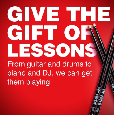 Give the gift of Lessons. From guitar and drums to piano and DJ, we can get them playing