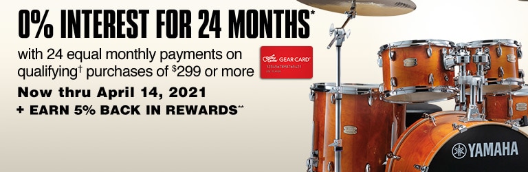 0 percent interest for 24 months with equal monthly payments on qualifying purchases of 299 dollars or more. Now thru April 14. Earn 5 percent back in rewards.