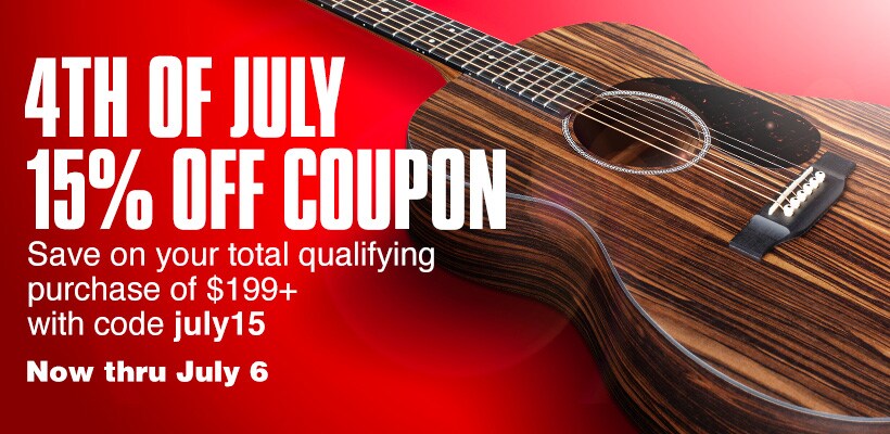 4th of July 15% off coupon. Save on your total qualifying purchase of $199+ with code JULY15. Now thru July 6. Max Discount $500