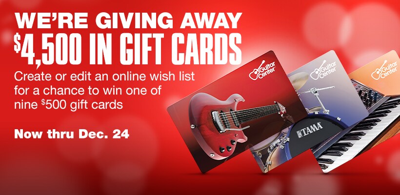 We're Giving Away 4500 dollars In Gift Cards. Create or edit an online wish list for a chance to win one of nine 500 dollar gift cards. Now thru December 24th.