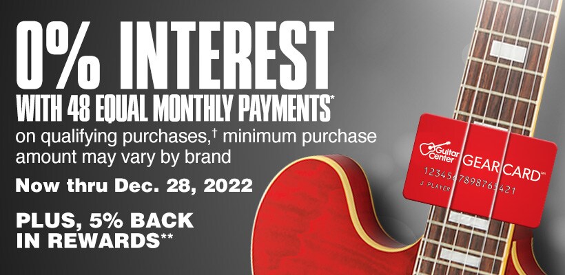 0 percent Interest With 48 Equal Monthly Payment on qualifying purchases, minimum purchase amount may vary by brand. Now thru December 28 2022. Plus Earn 5 percent Back In Rewards.