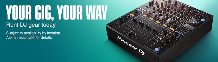 Your gig, your way. Rent DJ gear today. Subject to availability by location. Ask an associate for details.