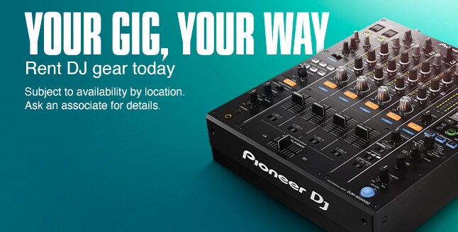 Your gig, your way. Rent DJ gear today. Subject to availability by location. Ask an associate for details.