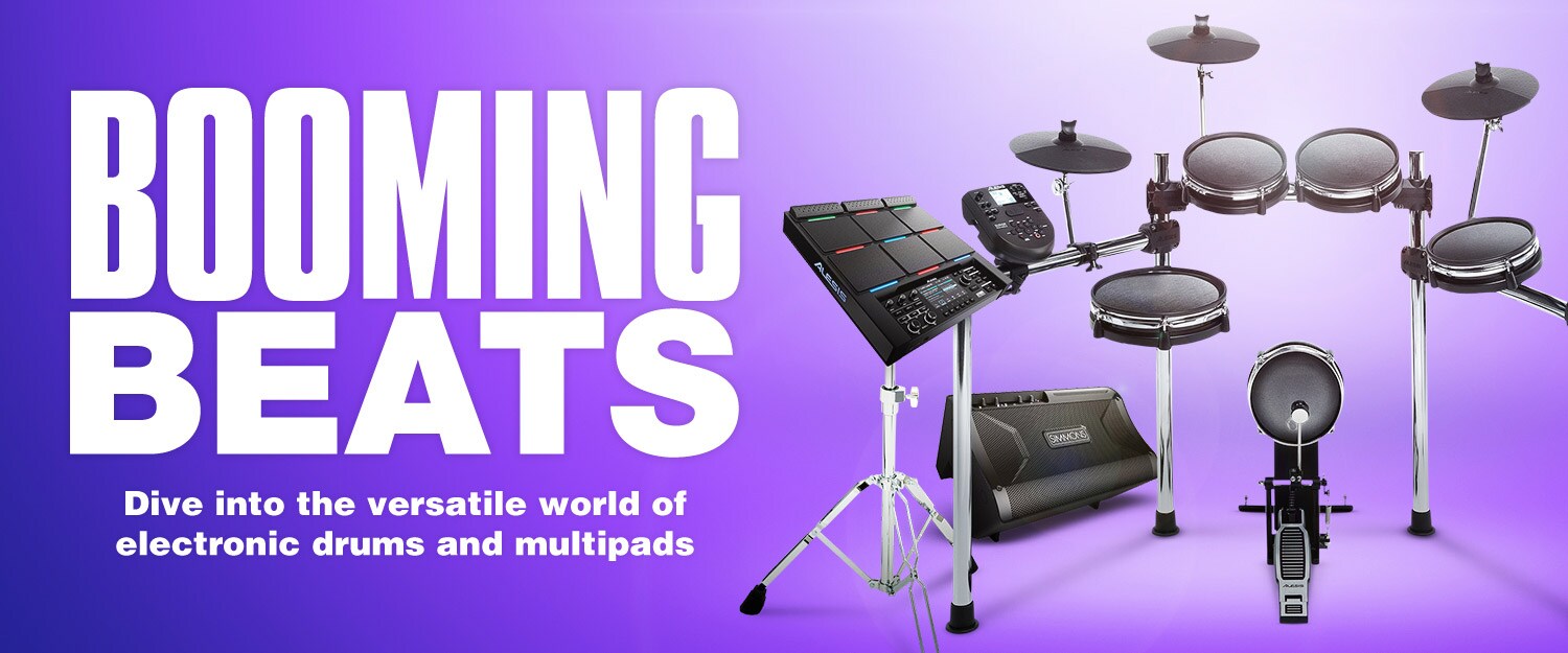 Booming Beats. Dive into the versatile world of electronic drums and multipads