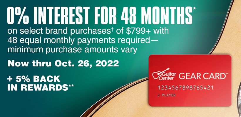 0 percent interest for 48 months on select brand purchases of 799 dollars or more with 48 equal monthly payments required - minimum purchase amounts vary. Now thru October 26 2022. Plus earn 5 percent back in rewards.