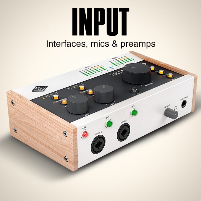 Input. Interfaces, mics and preamps.