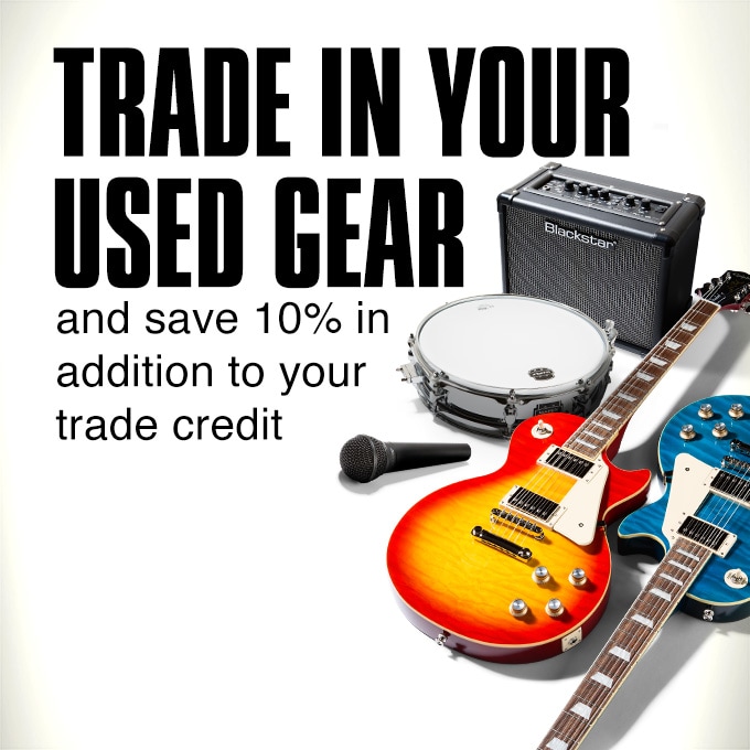 Trade In Your Used Gear and save 10 percent in addition to your trade credit.