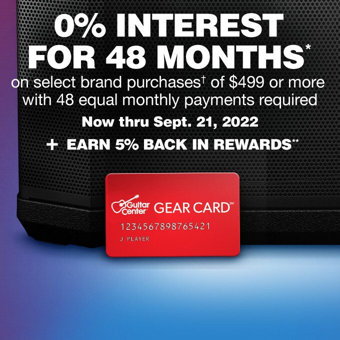 0% interest for 48 months* on select brand purchases* of $499 or more with 48 equal monthly payments required. Now thru Sept. 31, 2022. Plus earn 5% back in rewards**