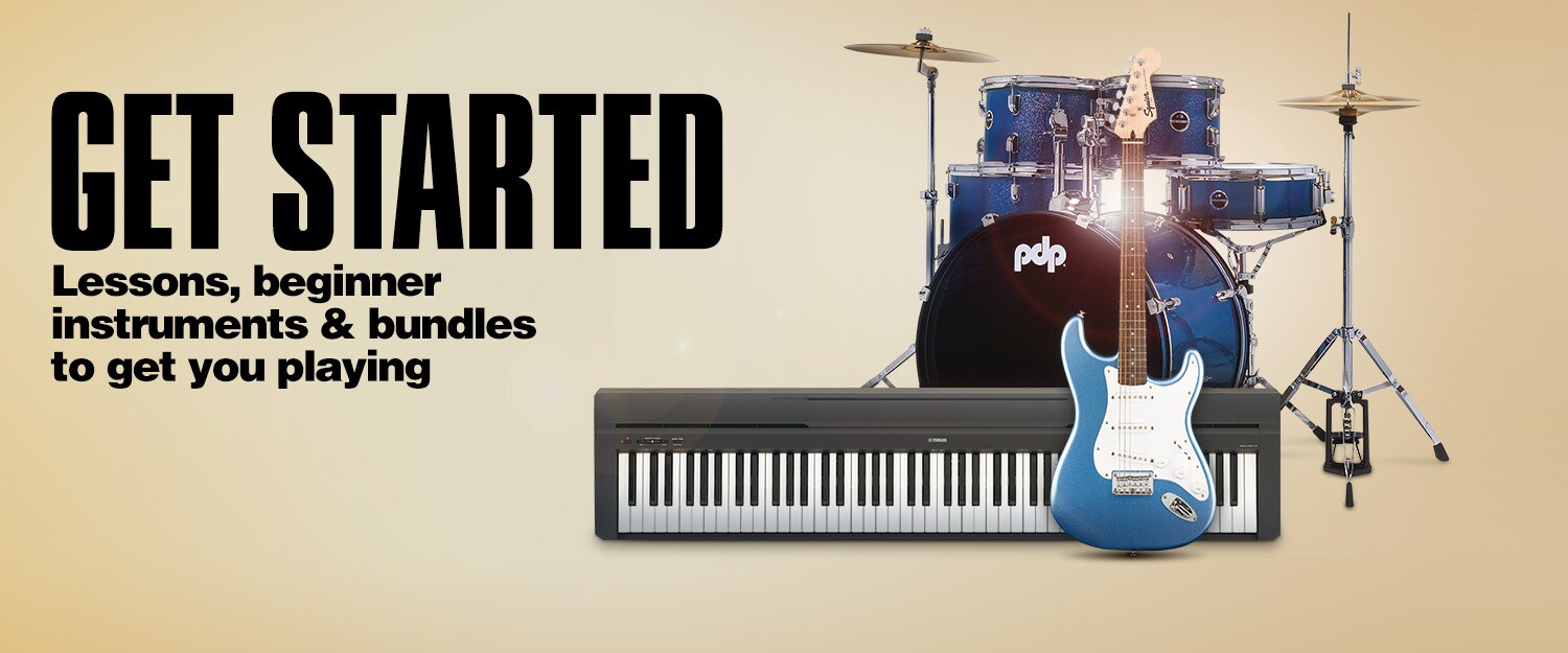 Get Started. Lessons, beginner instruments and bundles to get you playing