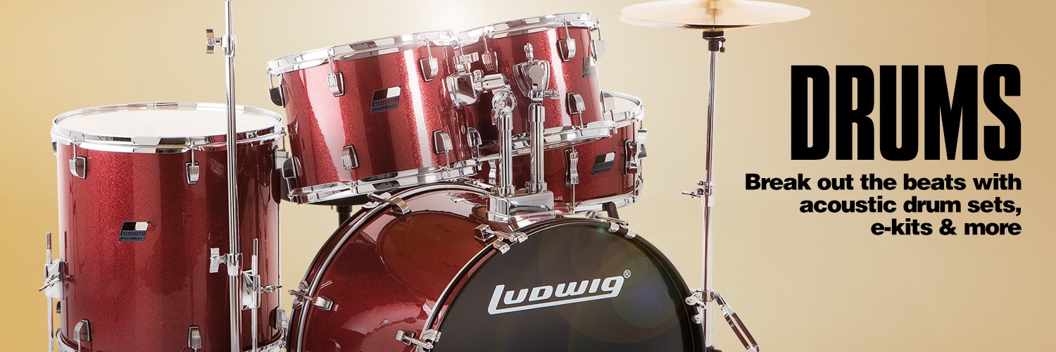 Drums. Break out the beats with acoustic drum sets, e-kits and more