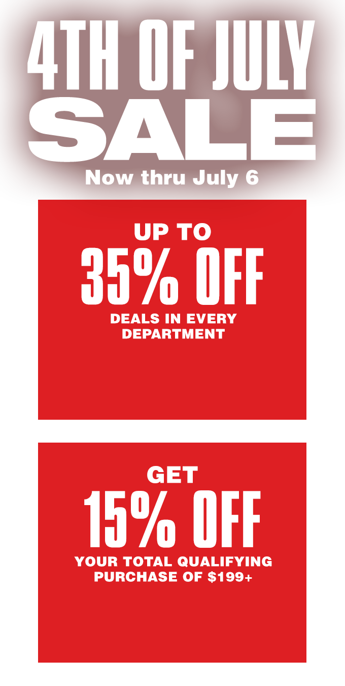 4th of July Sale. Now thru July 6.
