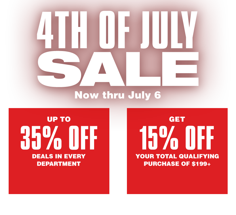 4th of July Sale. Now thru July 6.