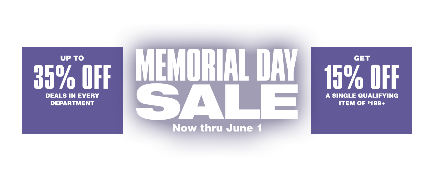Memorial Day Sale. Now thru June 1.