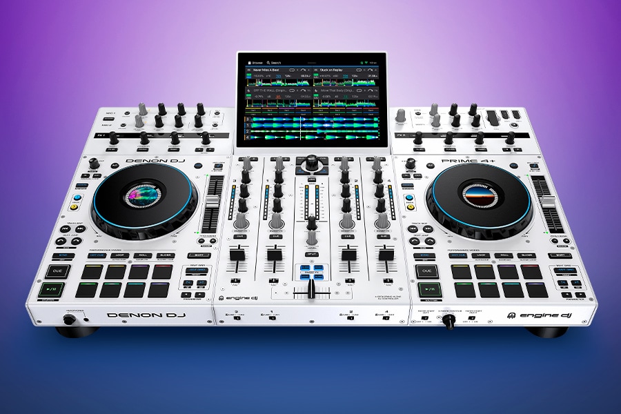 New Denon DJ PRIME 4+ DJ Controller in Exclusive White