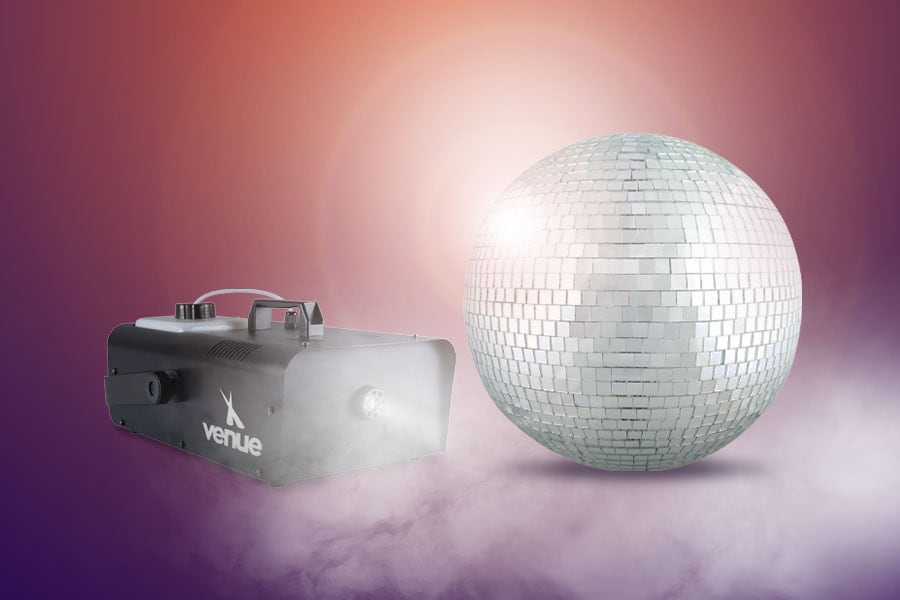 New Venue Specter Fog Machine & Prism Mirror Ball