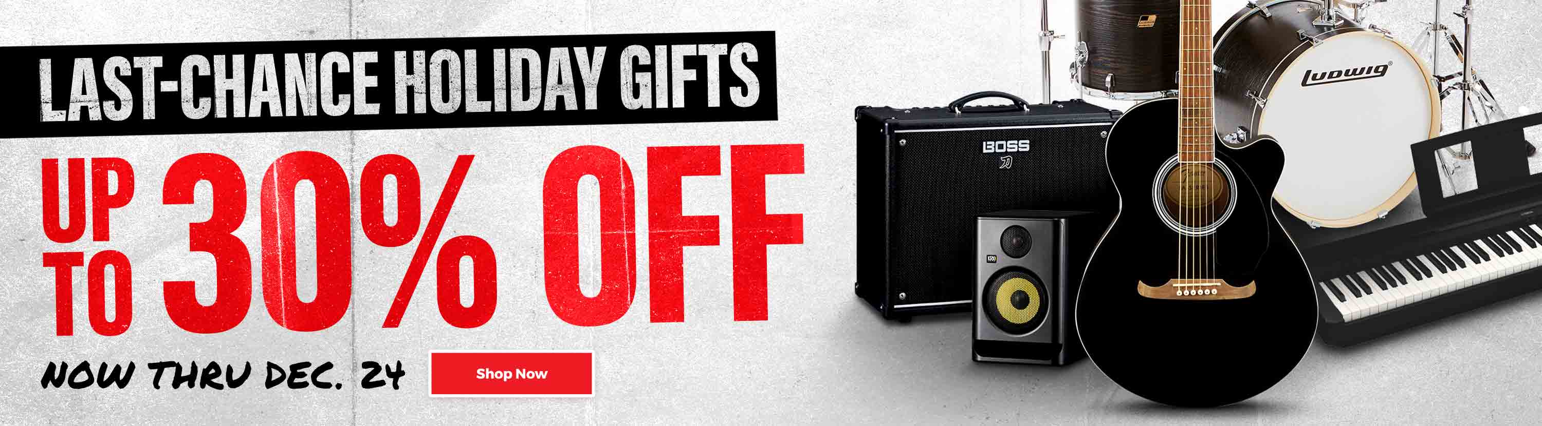 Holiday gift deals. Up to 30 percent off. Now thru Dec. 24