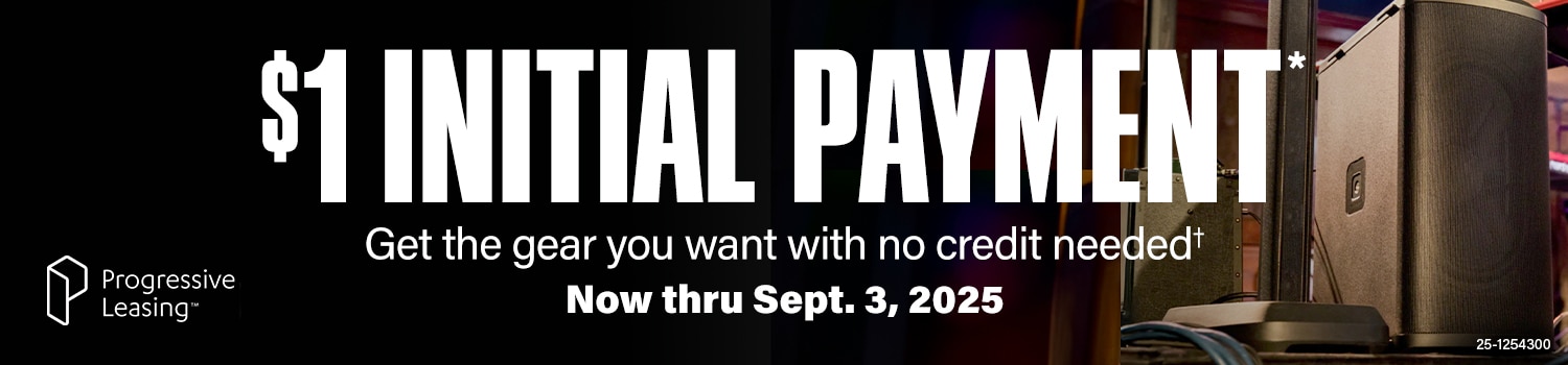 1 dollar initial payment with no credit needed. Now thru September 3, 2025.