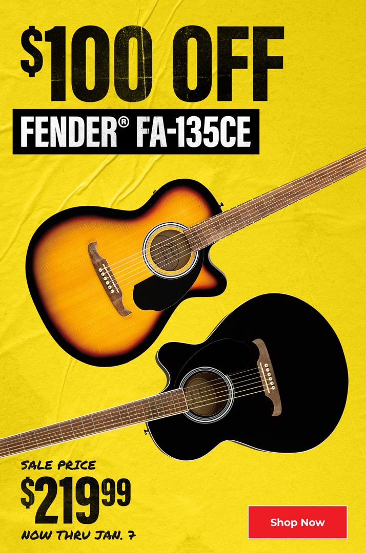 $100 Off Fender&reg; FA-135CE, sale price $219.99