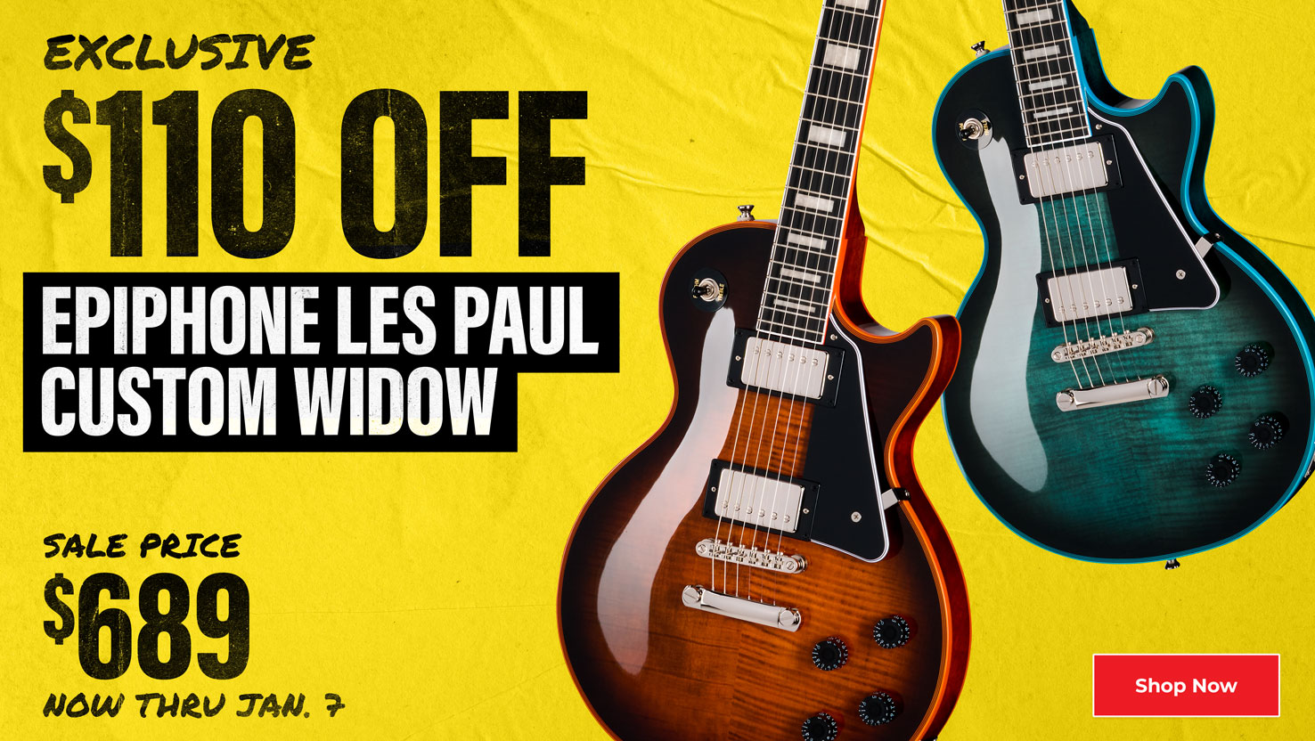 Exclusive $109 Off Epiphone Les Paul Custom Widow, sale price $689.99