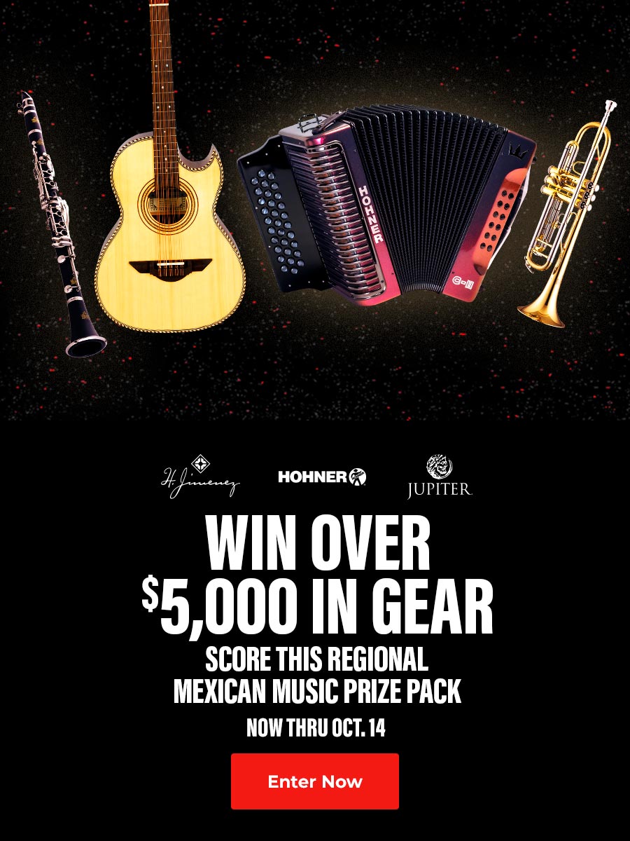 Win over 5000 dollars in gear. Score this regional Mexican music prize pack. Now thru October 14. Enter now.