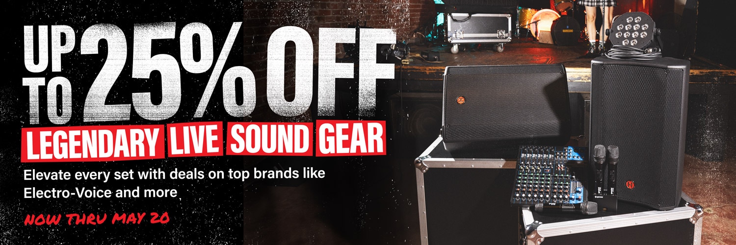 Up to 25 percent off. Legendary live sound gear. Elevate every set with deals on top brands like Electro-Voice and more. Now thru May 20.