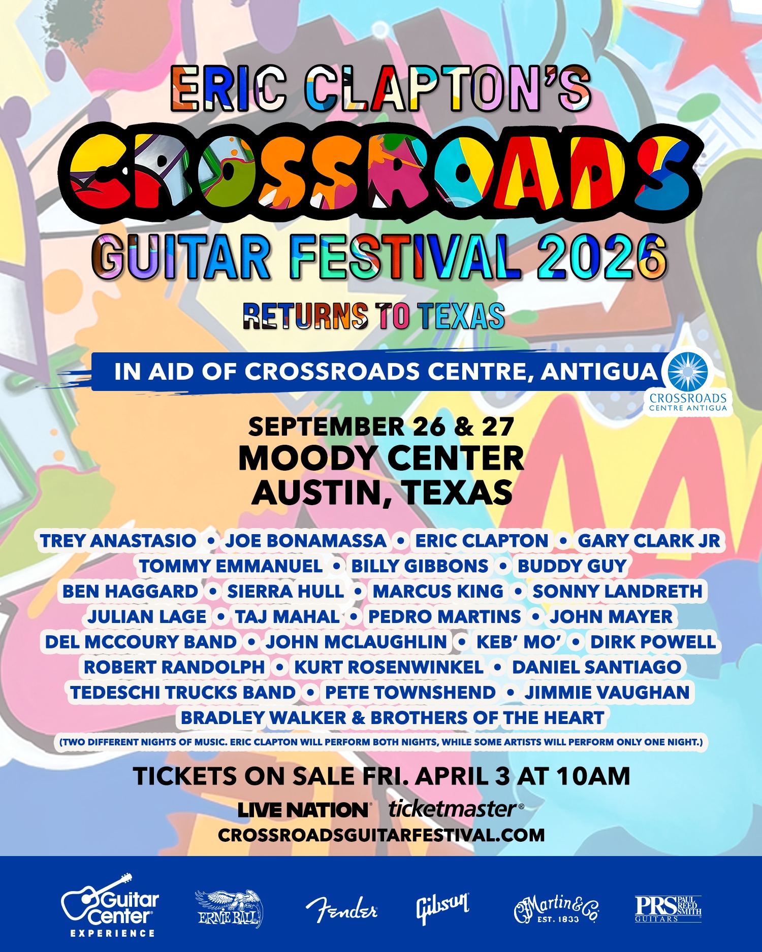 Eric Clapton's Crossroads Guitar Festival 2026