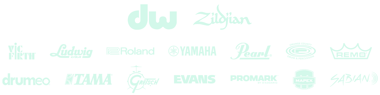 Event sponsors: DW, Zildjian, Vic Firth, Ludwig, Roland, Yamaha, Pearl, REMO, EVANS, Gretsch, TAMA, Mapex, Drumeo, ProMark, Sabian and Orange County Drum & Percussion.