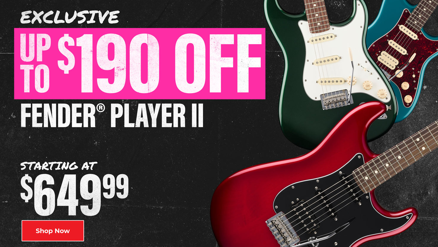 Exclusive. Up to 199 dollars off Fender Player 2. Starting at 649 dollars and 99 cents. Shop Now.