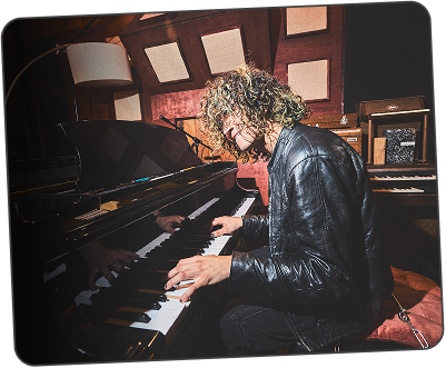 Student playing piano