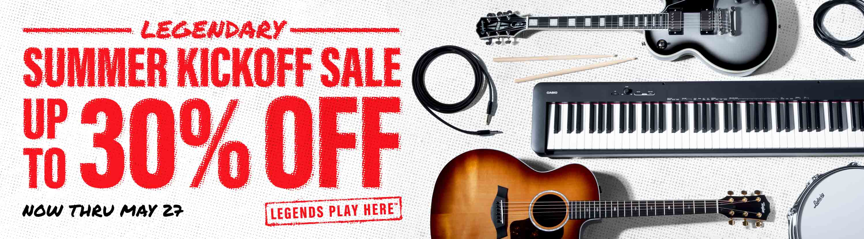Legendary. Summer kickoff sale. Up to 30 percent off memorial day sale at guitarcenter. Now thru may 27. Legends play here.
