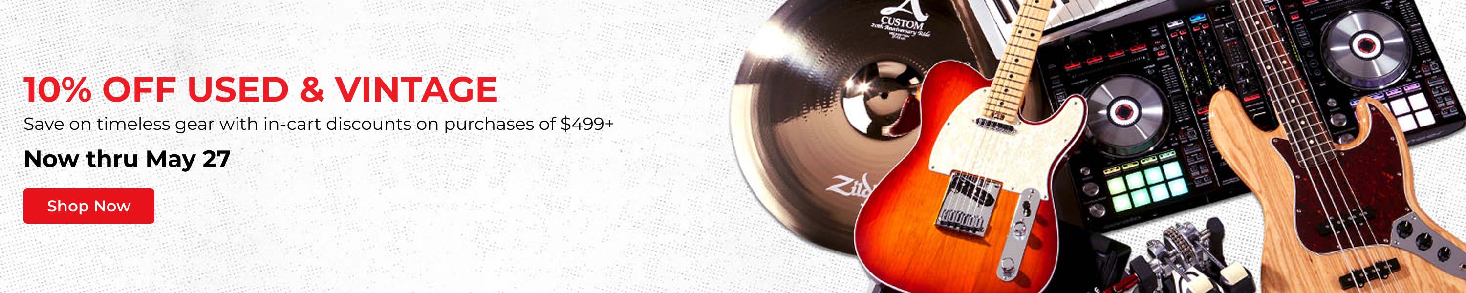10 percent off used and vintage. Save on timeless gear with in-cart discounts on purchases of $499 plus. Now thru May 27. Shop Now.