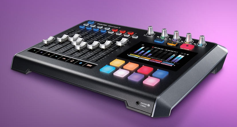 New TASCAM Mixcast 4. A standalone podcasting studio with four mic inputs, mixing controls and built-in editing software. Shop now